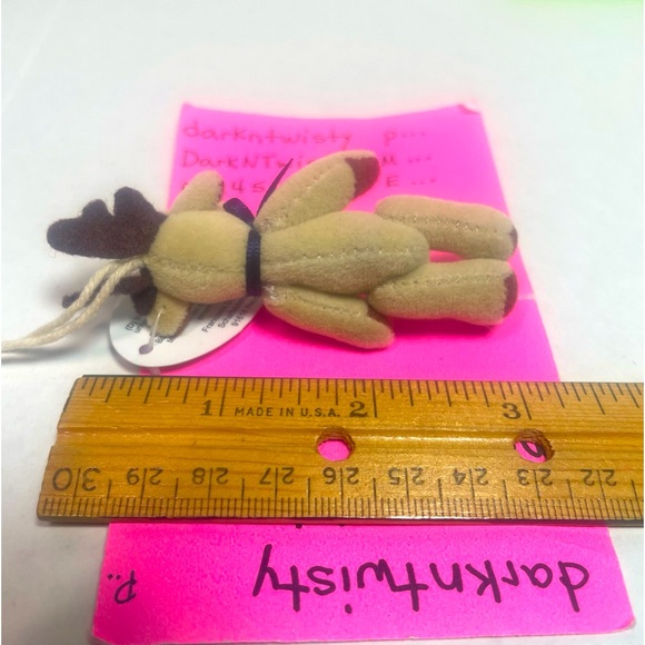 Vintage NWT  Boyd’s Bears T F Wuzzie Jointed Moose with Blue Ribbon 3” - Picture 10 of 12